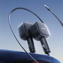 ANKER 車載充電器 伸縮ケーブル 75W シガーソケット 急速充電 iPhone Huawei Xiaomi 対応 「Anker」
