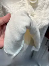 Vネック立体花柄レース長袖トップス【冬用・フィットデザイン・女性用】