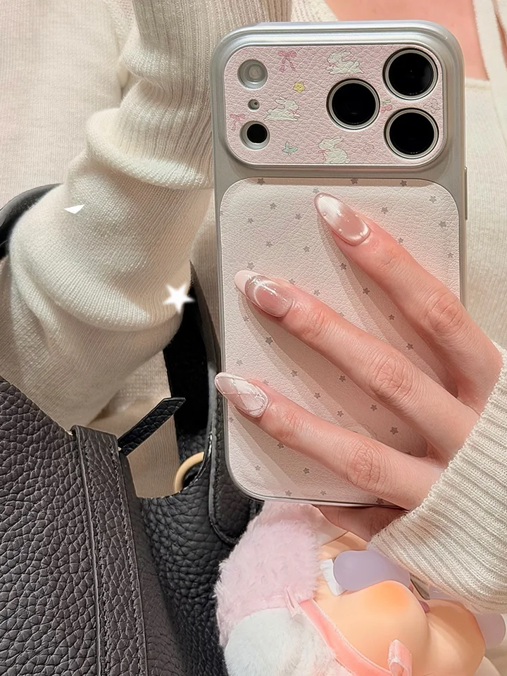 スマホケース ハードケース フルカバー メッキフレーム 大型ウィンドウ ピンク 星 うさぎ インスタ映え ガーリー iPhone 17 Pro Max iPhone 16 Pro iPhone 15 iPhone 14 対応