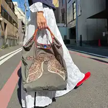 刺繍ストール付きバタフライリボンエコショッピングバッグ【斜め掛け・キャンバス素材・通勤用】
