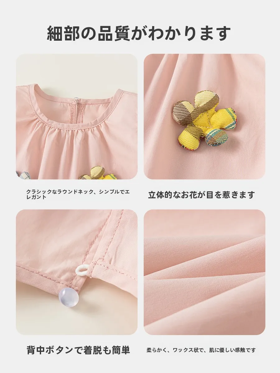 子供用フラワープリントドレス：1歳半から3歳の女の子に最適な夏用ドレス