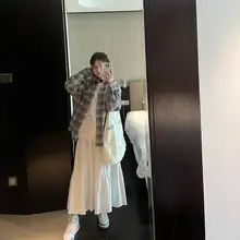 秋冬用 長袖チェックシャツ【フィット・モダンデザイン・粉色】