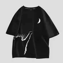 夏用 メンズ半袖Tシャツ【純綿・ブラック・シンプルデザイン】