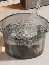 家庭用足湯バケツ【透明プラスチック・厚手・マッサージ機能付き・持ち運び便利】