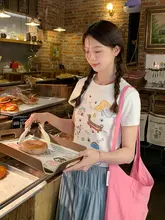 可愛い犬プリントTシャツ【夏用・タンクトップ・丸首・短め】