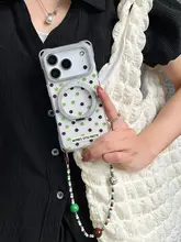 斜め掛け可能な360度回転スマホケース【対応機種：iPhone17Pro・VivoX200s・HuaweiMate80・Xiaomi17・ドットデザイン・ストラップ付き】（セットアップ対応）