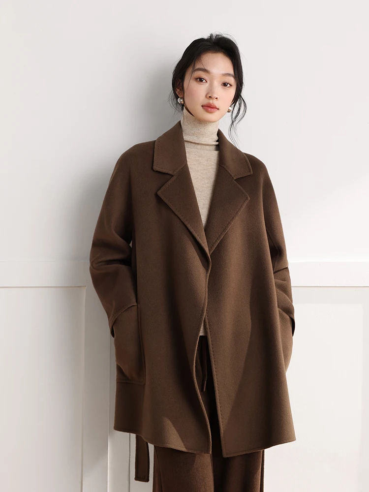 怡情雅室 ダブルフェイスウールコート【リボン付き・3色展開・秋冬用】 春コーデ レディース おすすめアイテム