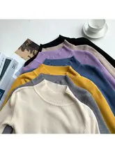 ハイネックニットインナー【秋冬用・シンプルデザイン・長袖・ストレッチタイプ】