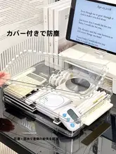 デスク上のクリア収納ボックス【A4書類用・デスクオーガナイザー】