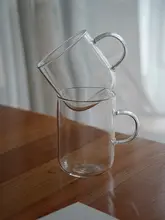 高硼珪素ガラスの水差し ハンドル付き お茶 カップ コーヒーカップ アウトドア
