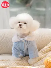 hipidog 小型犬用冬用厚手コットン服【暖かさ抜群・リード付き・テディベア風】