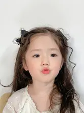 可愛いピンクの立体パールリボンヘアクリップ【子供用・髪飾り・女の子向け】（セットアップ対応）