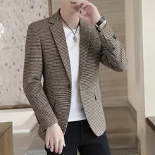 シンプルでスタイリッシュなチェック柄ジャケット【春秋向け・フィット】