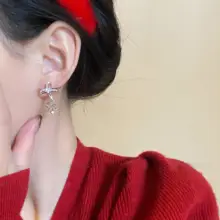 クリスマス雪の結晶イヤリング【冬用・可愛いデザイン・スノーマンモチーフ】