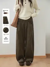 モカブラウンコーデュロイストレートパンツ【高腰・ゆったりシルエット・ラフスタイル】