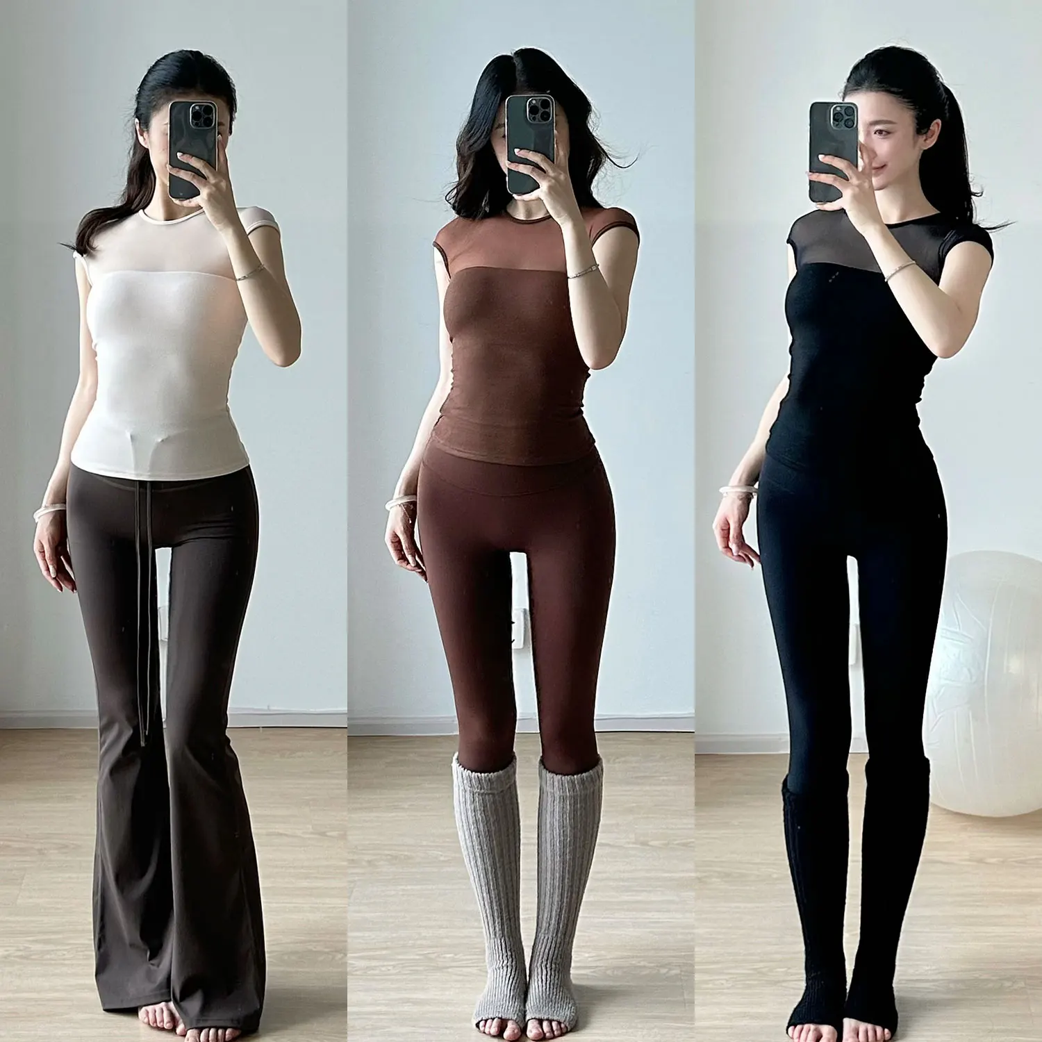 ショート丈トップス お腹が出ないためのスリムフィットデザインと伸縮性の実証