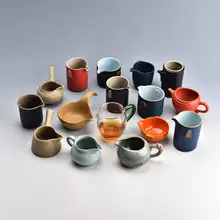 陶製公道杯とガラス製茶海のティーセット【分茶器・フィルター付き・小型】