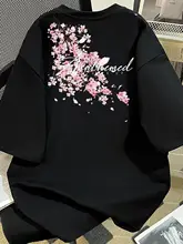 桜のプリントが美しい夏用メンズTシャツ【綿素材・ゆったりデザイン】（セットアップ対応）