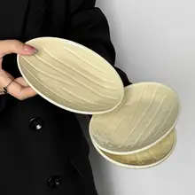 韓国風イエロー釉薬の楕円形小皿【デザートプレート・和風陶器】
