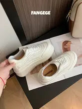 厚底小白靴【レディース・カジュアル・真皮・秋季】