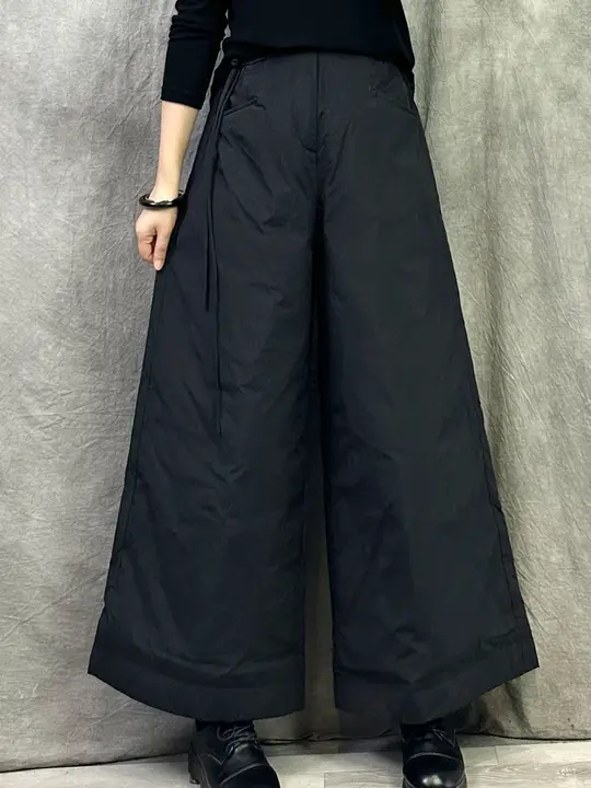 冬用 防寒ダウンパンツ【ゆったりワイドレッグ・ファッション・保温性】（セットアップ対応）