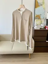 極上の柔らかさのウールニットセーター【Vネック・長袖・ポケット付き・秋用】（セットアップ対応）