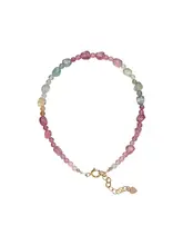 天然碧玺ハンドメイドブレスレット【カラフルなグラデーション・夏用】