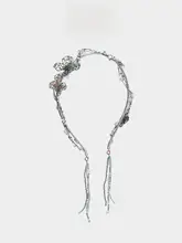 リボンデザインの水晶ヘアバンド【流れるようなライン・森系アクセサリー】