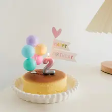 数字バースデーキャンドル カラフルなキャンディ ケーキ 大人 子供 パーティーデコレーション 創造的 個性