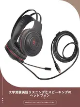 USB接続ヘッドセット【内蔵サウンドカード・マイク付き・英語学習用】