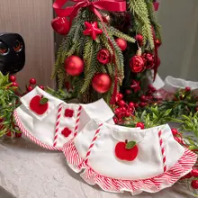 ペット用スタイ 犬 猫 襟付き リンゴ柄 クリスマス 可愛い よだれかけ バンダナ