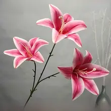 3D大花ユリの造花【ウェディング用・高級装飾・3本セット】