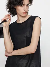 夏用微透けノースリーブ丸首Tシャツ【フィット・カジュアルウェア】