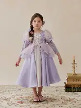 プリンセスドレス キッズ ガールズ 秋 ベルベット パフスリーブ リボン装飾 バースデー 発表会 「SONNYKIDS」