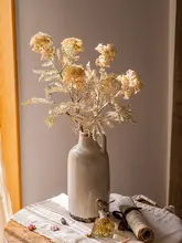 青棠の花 フェイクフラワー リビング装飾 シルクフラワー フォトプロップ 毛糸 ドライフラワー わびさび風