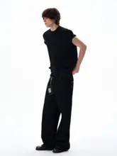 クール感のあるメンズ半袖Tシャツ【デニムスタイル・デコンストラクション・カップル向け】