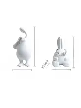うさぎの置物 インテリア雑貨 長耳うさぎ かわいい 上品 おしゃれ リビング 子供部屋 モデルルーム デコレーション「Dnnni」