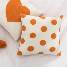 デザインクッションカバー【ベルベット・円形・ハート柄・インテリア用】