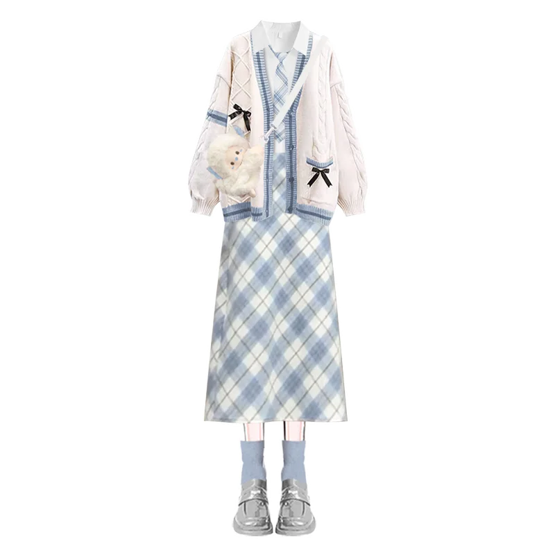 可愛い学院風のJK制服スカート：小柄向けブルーA字裙のデザインと実用性