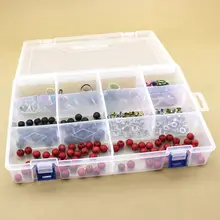 透明プラスチックデスク収納ボックス【多段仕切り・整理用小物入れ・アクセサリーボックス】