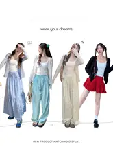 夏用 UVカット カーディガン【レイヤードスタイル・薄手・ニット素材】（セットアップ対応）
