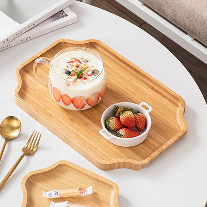竹製 食器トレイ【長方形・茶器・水杯用・収納・シンプルデザイン】 ミニマリスト部屋づくりに最適な収納アイテム