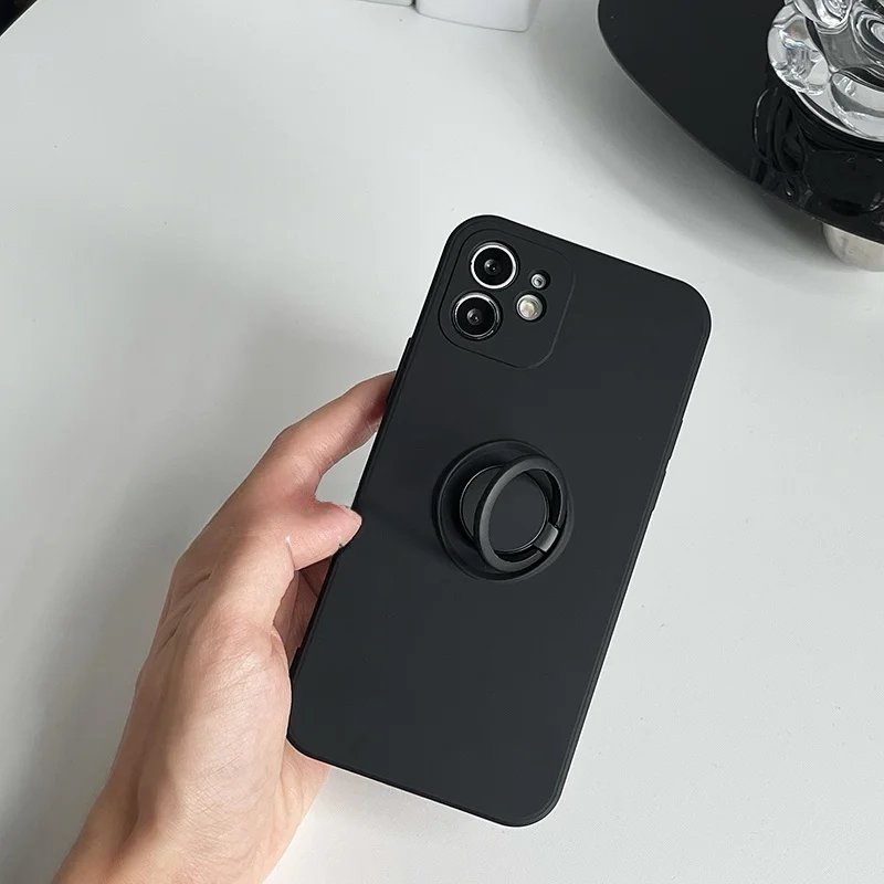ノッチなし スマホ で見やすい画面を実現するシンプルなリングスタ ンド付きケース