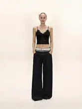 レースキャミソール【セクシーVネック・夏用・フィット感あるデザイン】