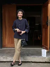 カジュアルなカーキ色のルーズストレートパンツ【レディース・ワイドレッグ・秋用】（セットアップ対応）