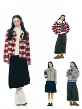 レトロウールコート【ショート丈・角ボタン・秋冬用】