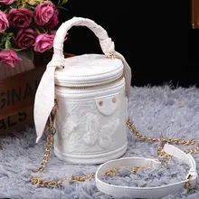 本革製 レディース小さめハンドバッグ【レース＆リボンデザイン・ショルダー掛け・トートスタイル】