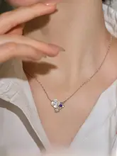 青金石の花デザインネックレス【パールとキュービックジルコニア付き・女性用】