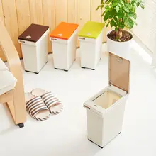 おしゃれなデザインの分別ゴミ箱【フタ付き・狭型・家庭用・キッチン・バスルーム・リビング対応】