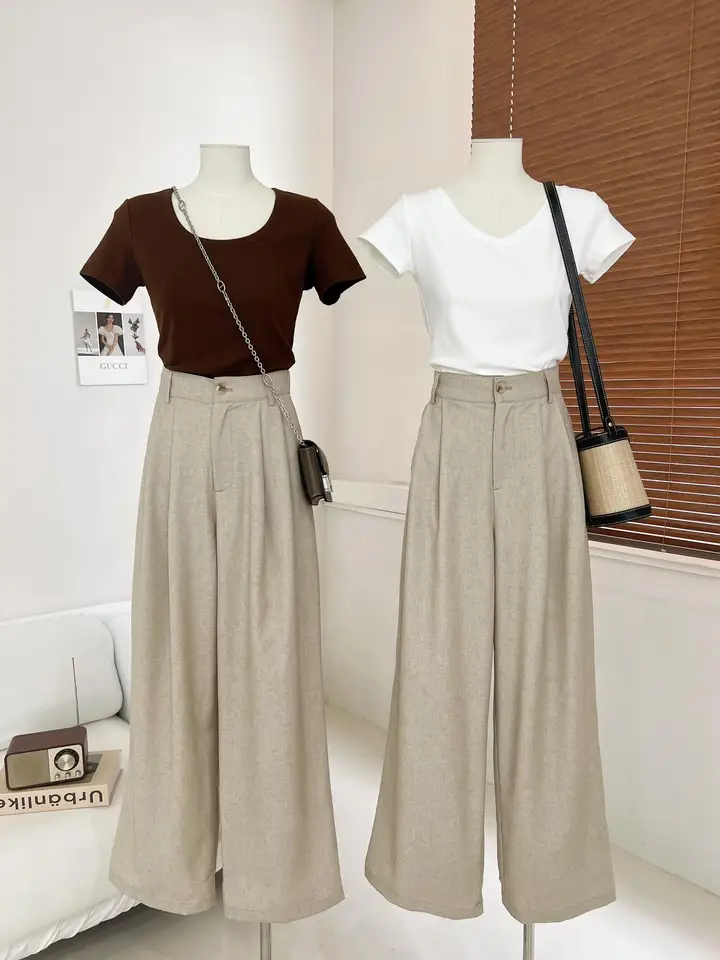 極上の柔らかさの大長腿パンツ【シンプルデザイン・落ち感あり】